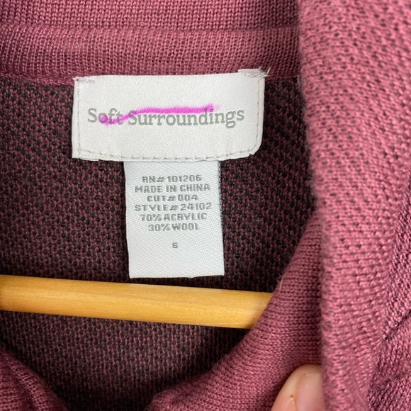 SOFT SURROUNDINGS Floral Duster Sweater Coat Burgundy - Small - Picture 6 of 8